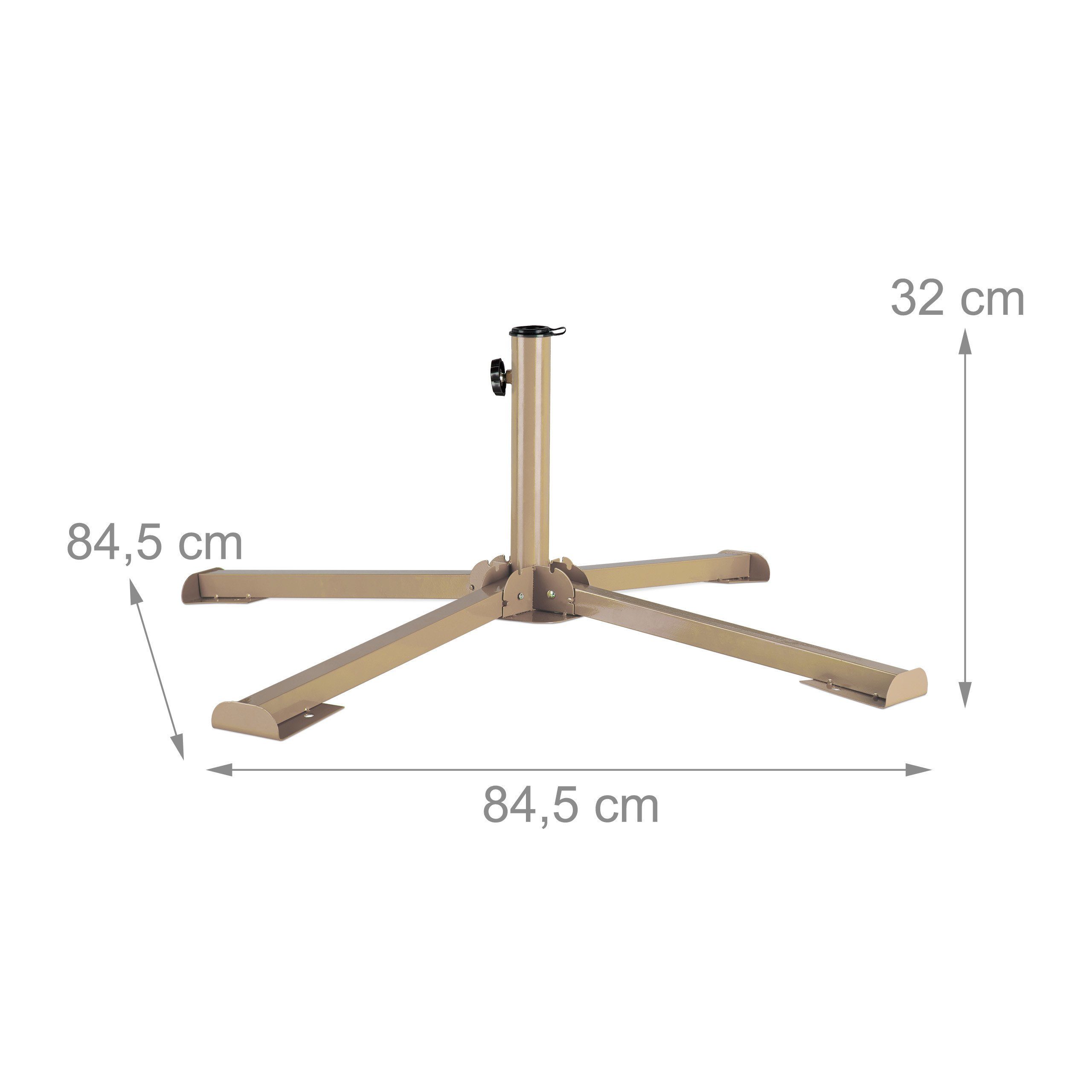 relaxdays Plattenständer Platten Sonnenschirmständer braun