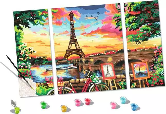 CreArt Spiegelbild von Paris - Malen nach Zahlen für Erwachsene