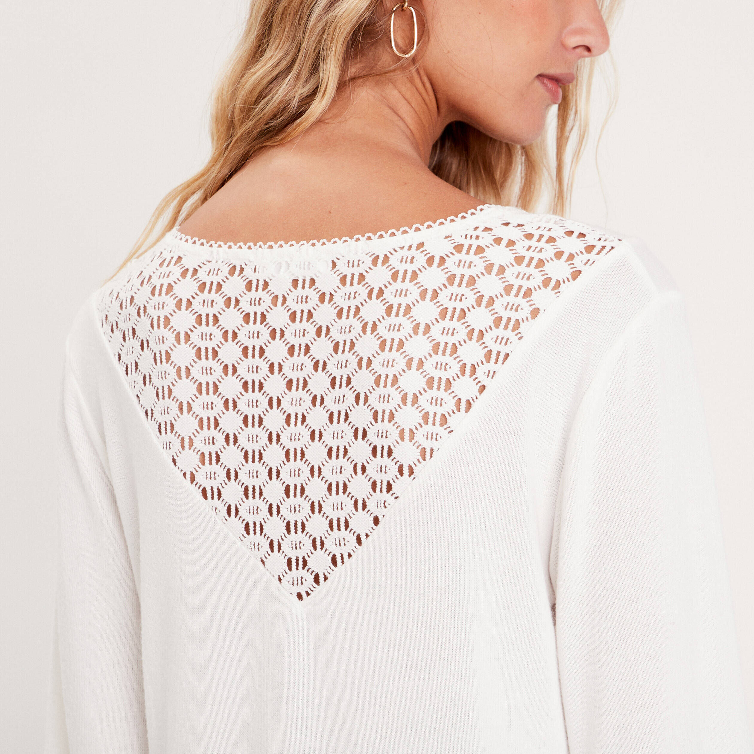 T-shirt manches longues blanc femme | Cache Cache