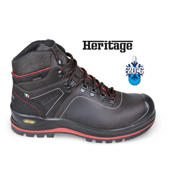 Botín Beta 7294Hm de piel plena flor engrasada, repelente al agua y con suela exterior de goma VIBRAM® duradera.