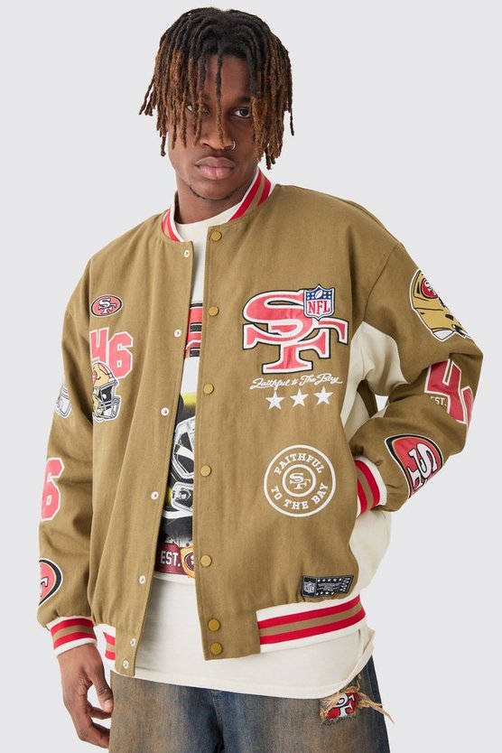 Nfl 49ers Jacke mit PU-Applikation