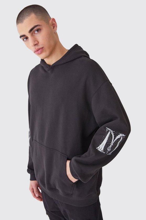 Oversize Hoodie mit Worldwide-Print