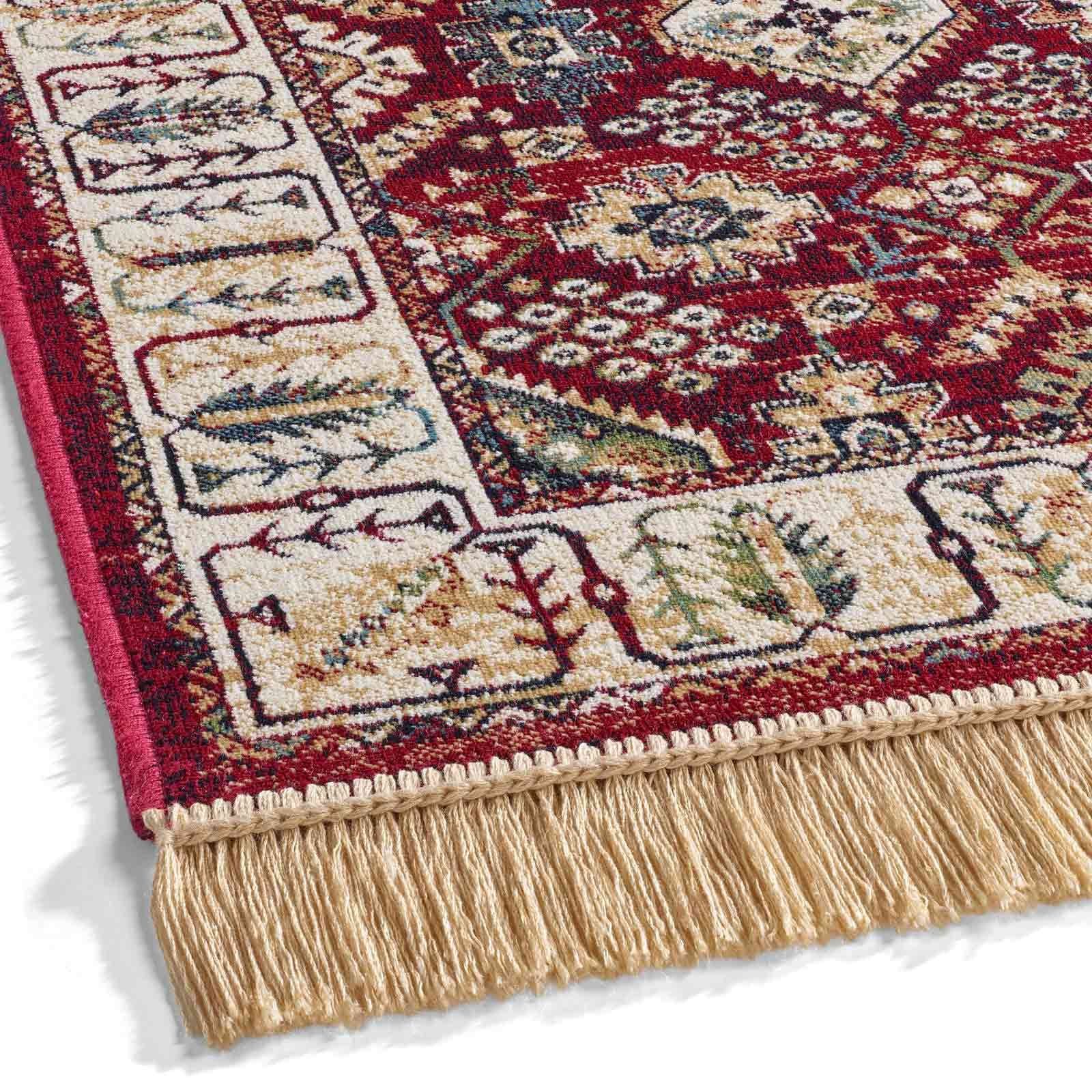Teppich Palazzo Royal Lori, TaraCarpet, rechteckig, Höhe: 6 mm, Lori Seiden Optik rot Wohnzimmer Schlafzimmer Esszimmer 67x105