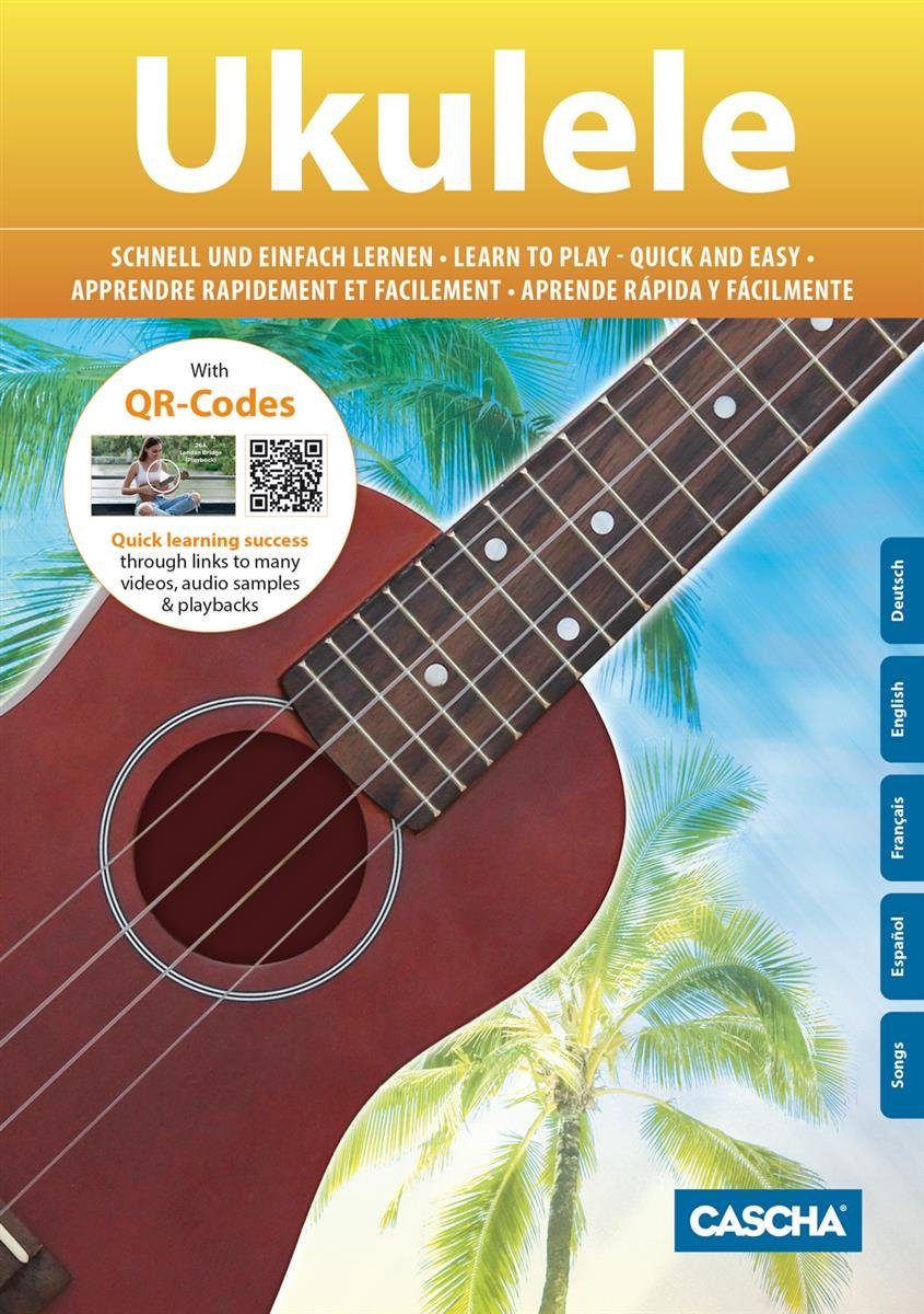 Cascha Ukulele Premium Mahagoni, Bundle, komplett mit Tasche, Buch und Plektren