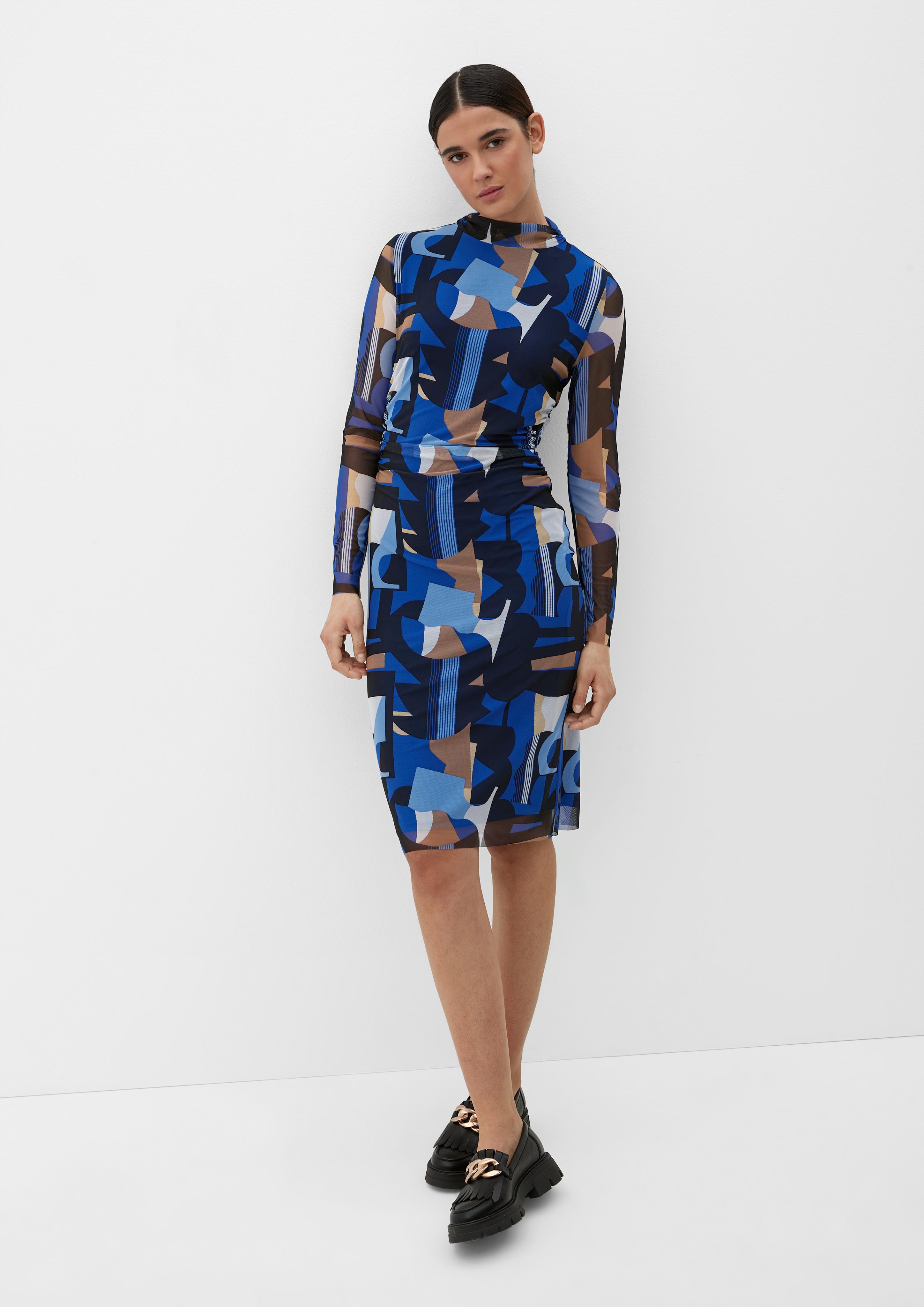Mesh-Kleid mit Allover-Print  2129970-55A2