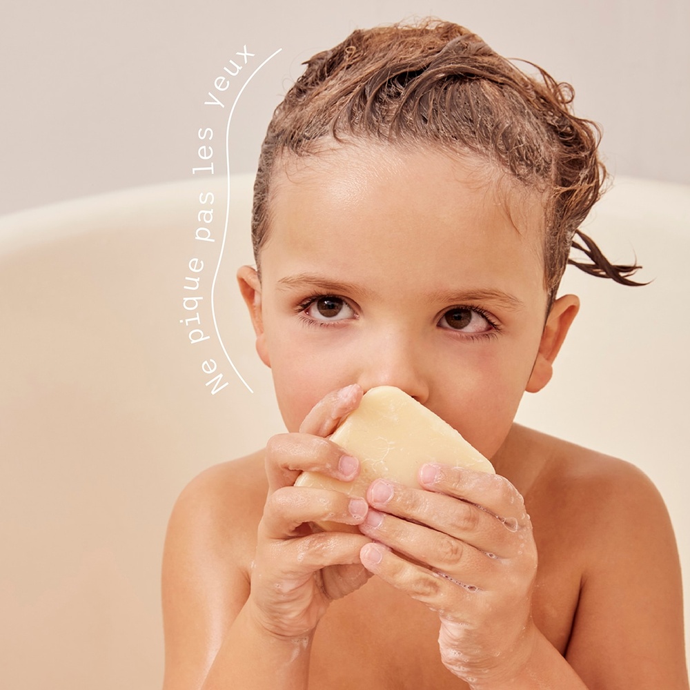 beaudy 2en1 Enfant Solide - Corps & Cheveux - Huiles d'Amande & Beurre de Cacao - 125g Nettoyant enfant