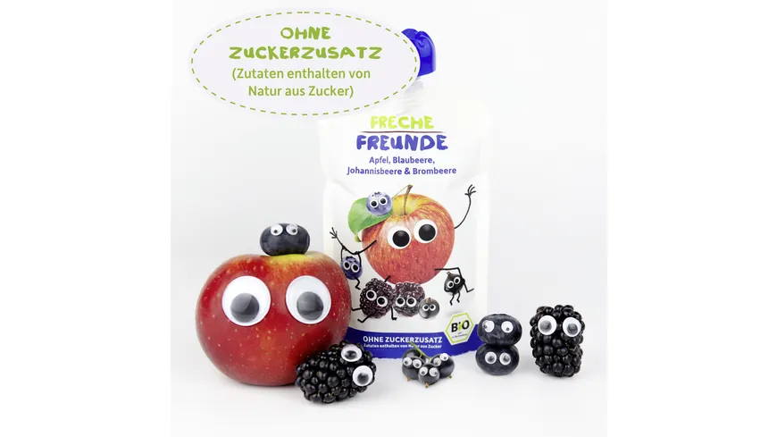 Freche Freunde Bio Quetschie  Apfel, Blaubeere, Johannisbeere & Brombeere 100 g
