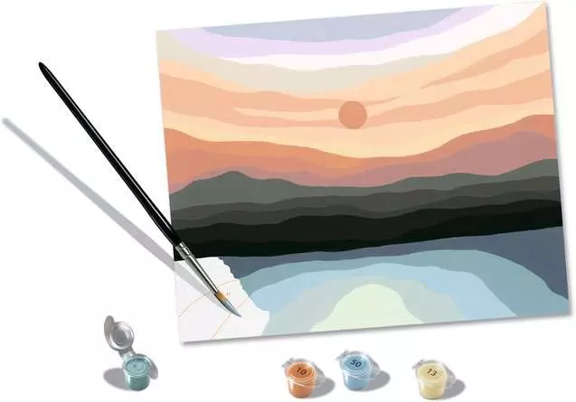 CreArt Minimalistische Landschaft - Malen nach Zahlen für Erwachsene