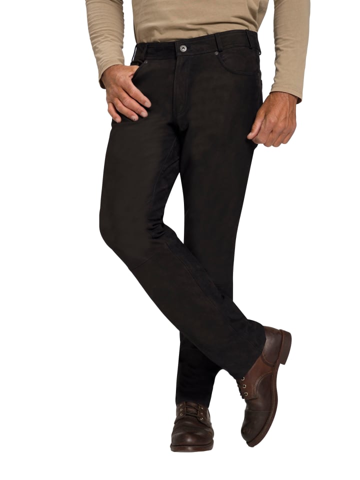 JP1880 Lederhose in schwarz günstig kaufen