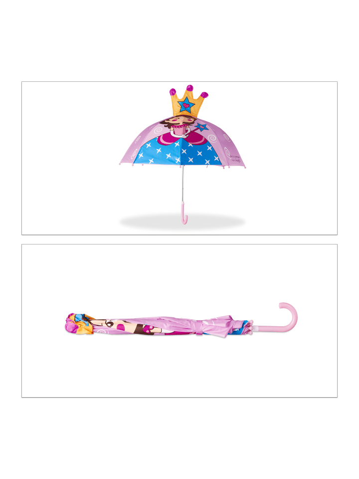 relaxdays Kinderregenschirm Prinzessin in Rosa günstig kaufen onesize