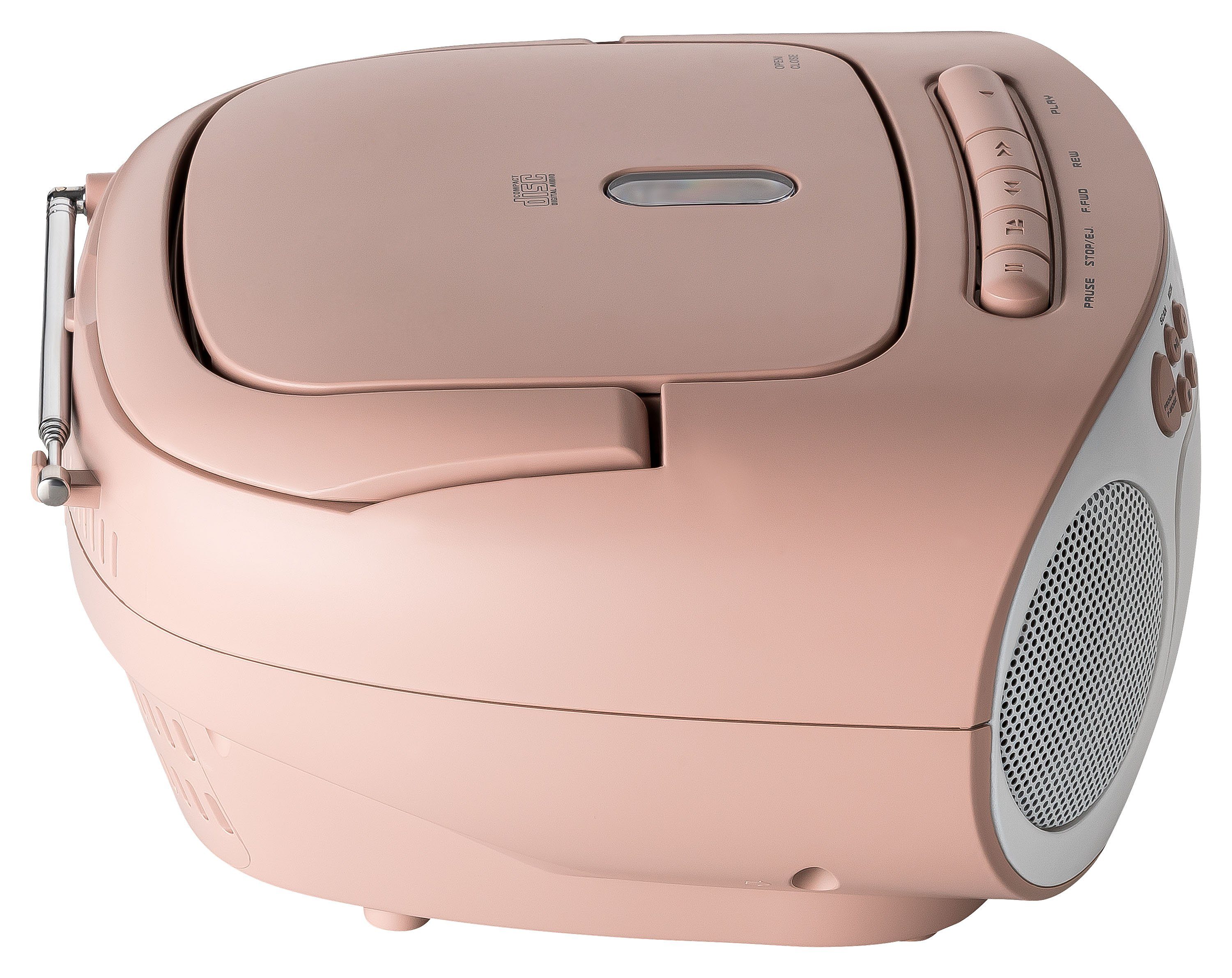 Reflexion RCR2260 Boombox (UKW PLL Stereo Radio, 20 W, Tragbare Boombox CD/Radio/Kassette, LCD-Display, AUX-Eingang, Kopfhörer-Anschluss)