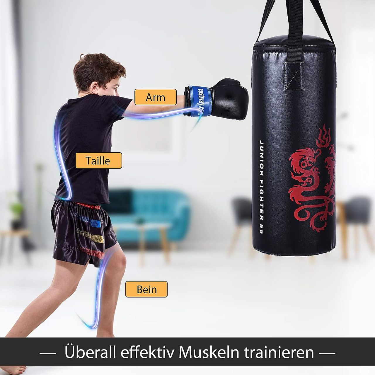 Costway 10KG Boxsack-Set mit 8oz Boxhandschuhen und Springseil