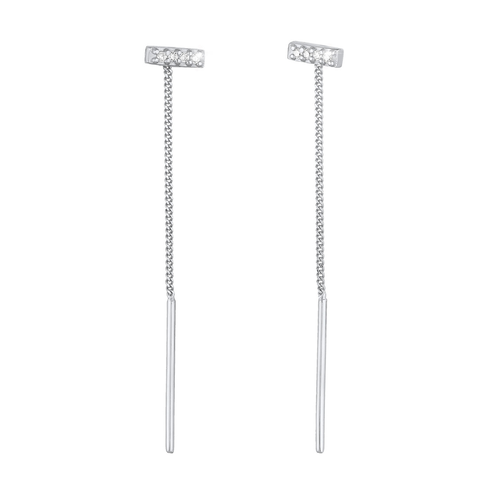 Elli Elli Boucles d'Oreilles Femmes Pendentif d'oreilles Bâton Tendance avec Cristal d Boucles d'oreilles