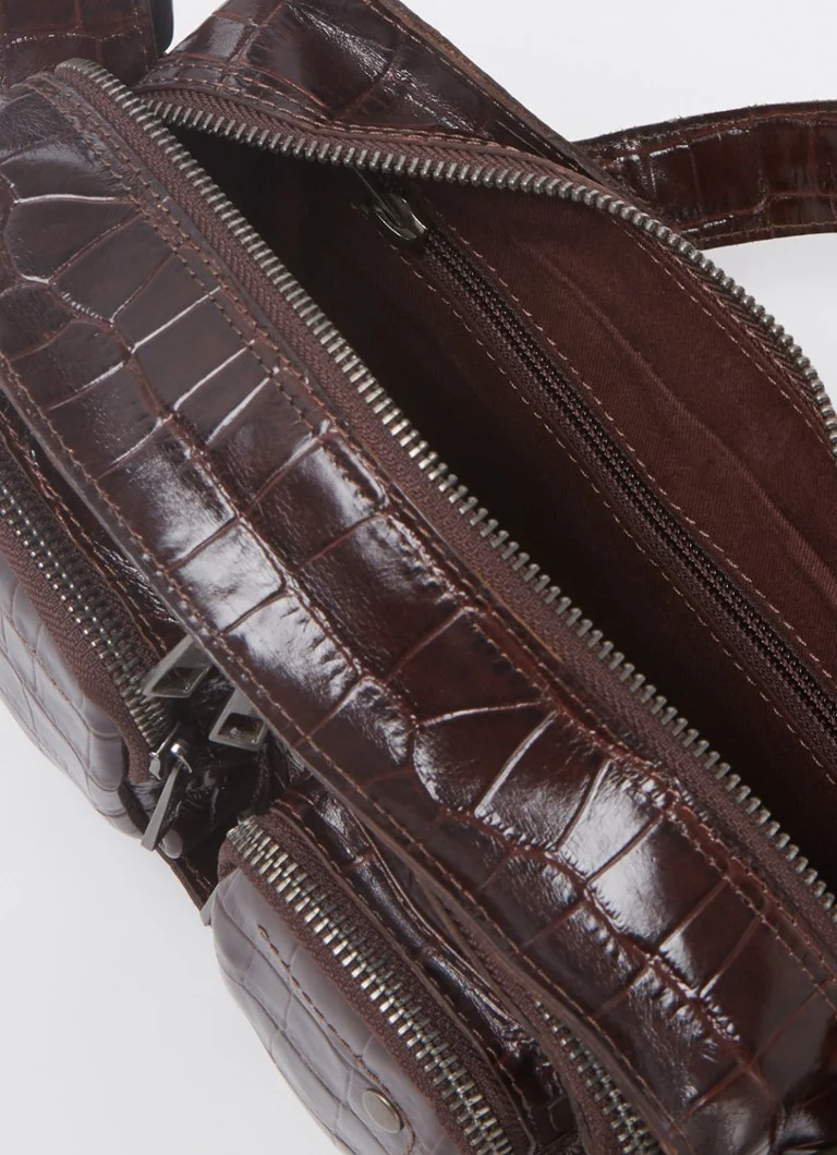 Bolsa de ombro Núnoo Ellie Texas em couro com alça de ombro removível.