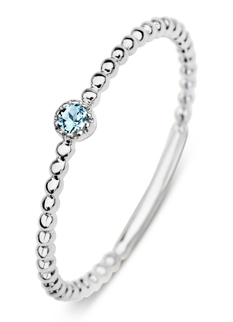 Anello Diamond Point in oro bianco, topazio da 0,04 ct, Joy