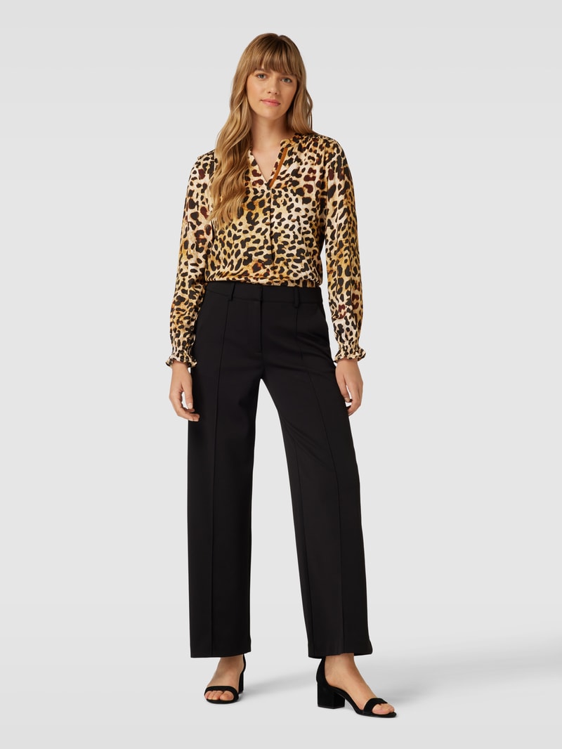 Bluse aus Viskose mit Animal-Print in beige