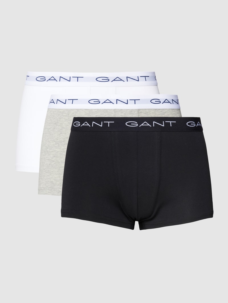 Trunks mit Logo-Stitching im 3er-Pack in mittelgrau meliert