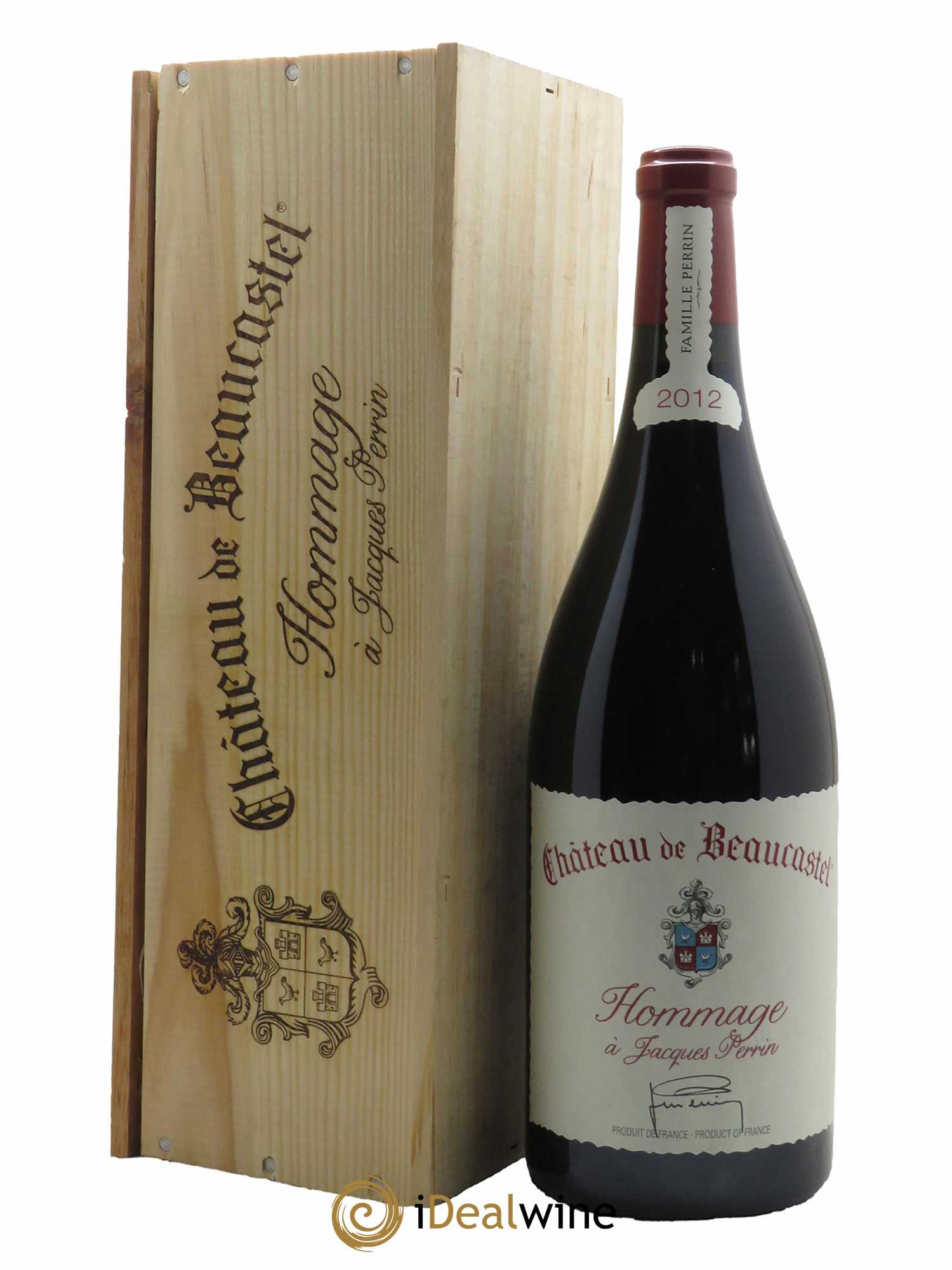 Châteauneuf-du-Pape Château de Château de Beaucastel Hommage à Jacques Perrin Famille Perrin  2012 - Lot de 1 Magnum