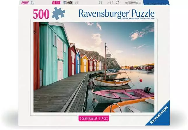 Puzzle 500 Teile - Boathouse in Smogen, Sweden
