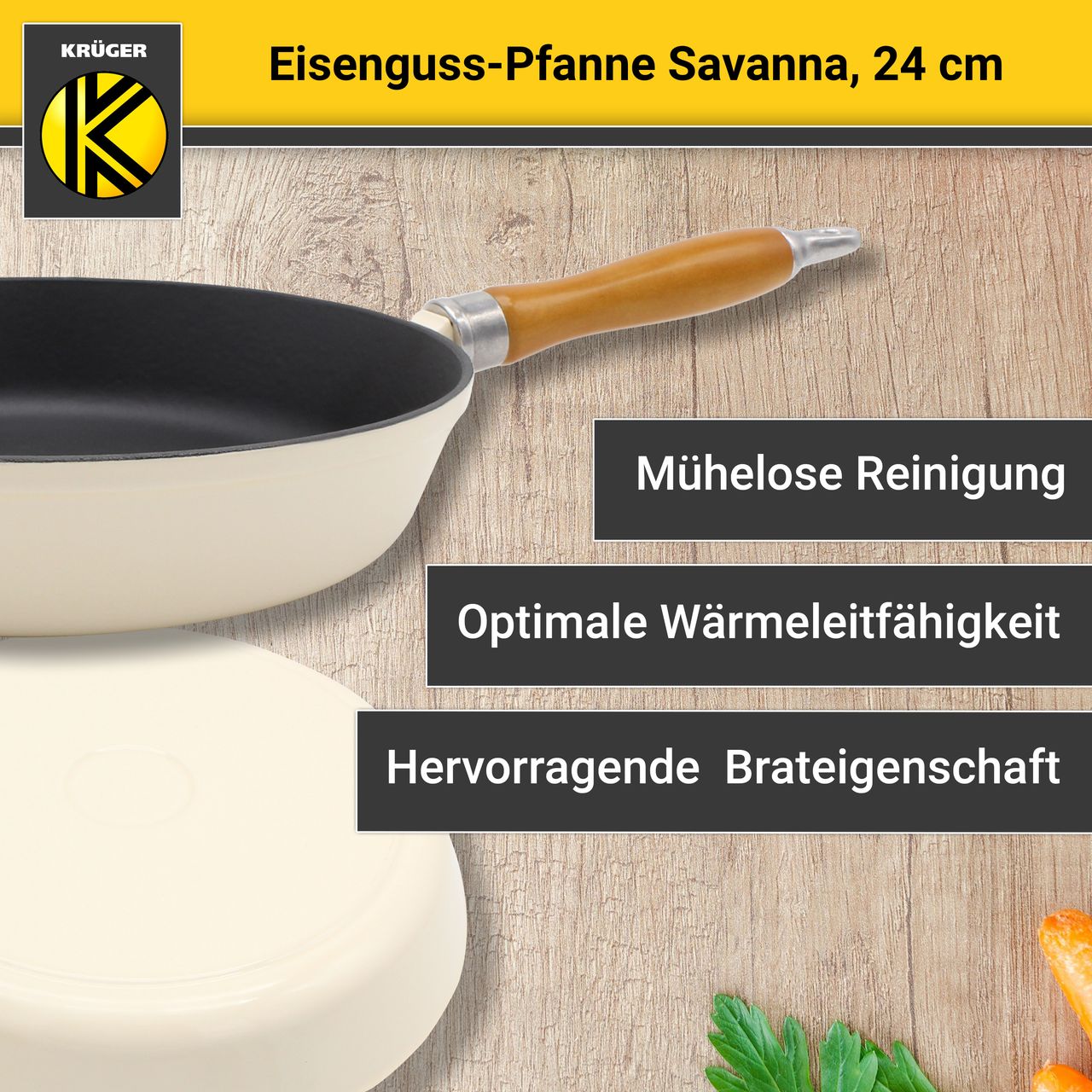 Karl Krüger Eisenguss Pfanne Serie SAVANNA, 24 cm