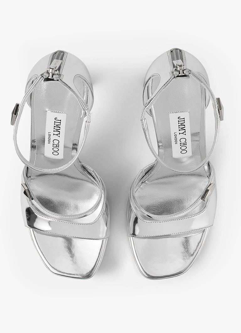 Jimmy Choo Claressa/PF 125 metallinhohtoiset vasikannahkasandaalit