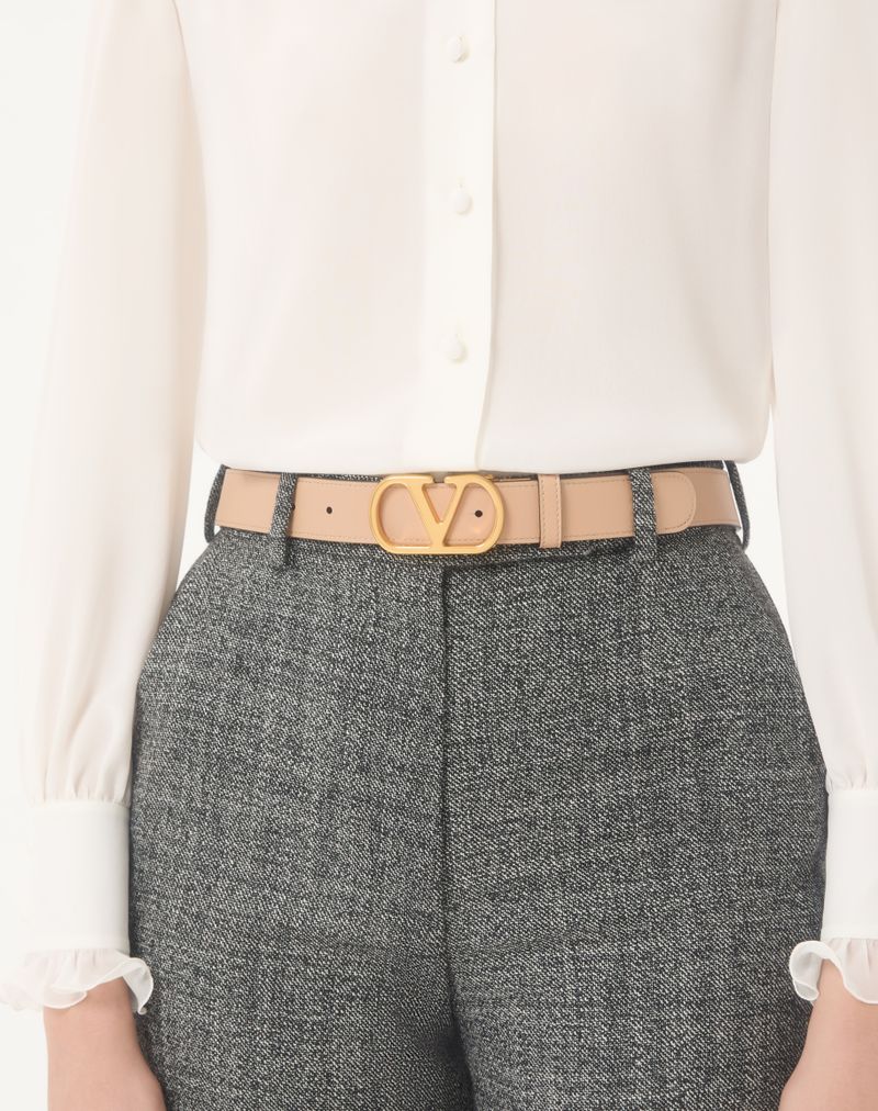 VLogo Signature Vendbart Bælte i Skinnende Kalveskind 30mm