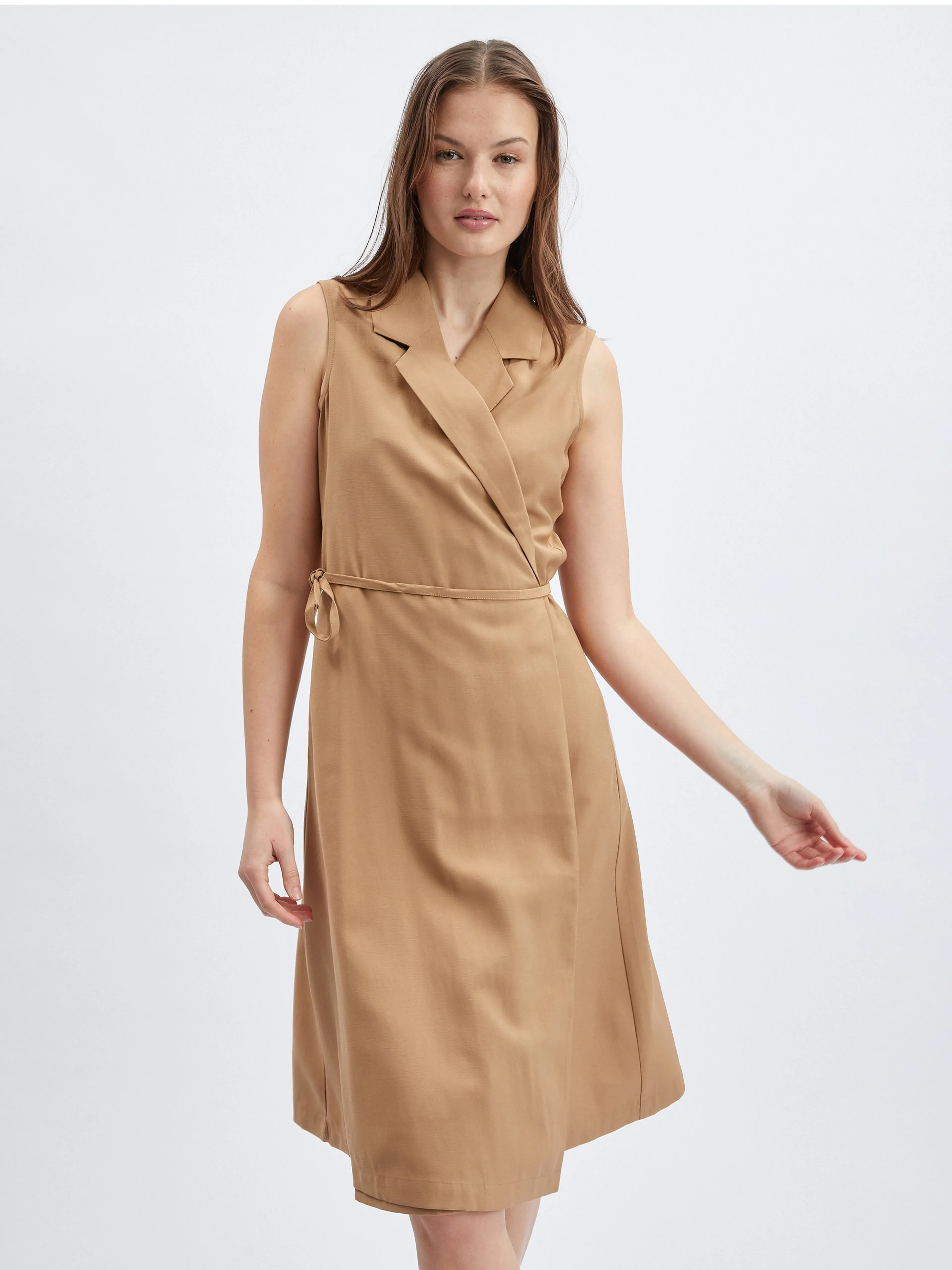 Hellbraunes Damen-Wickelkleid ORSAY