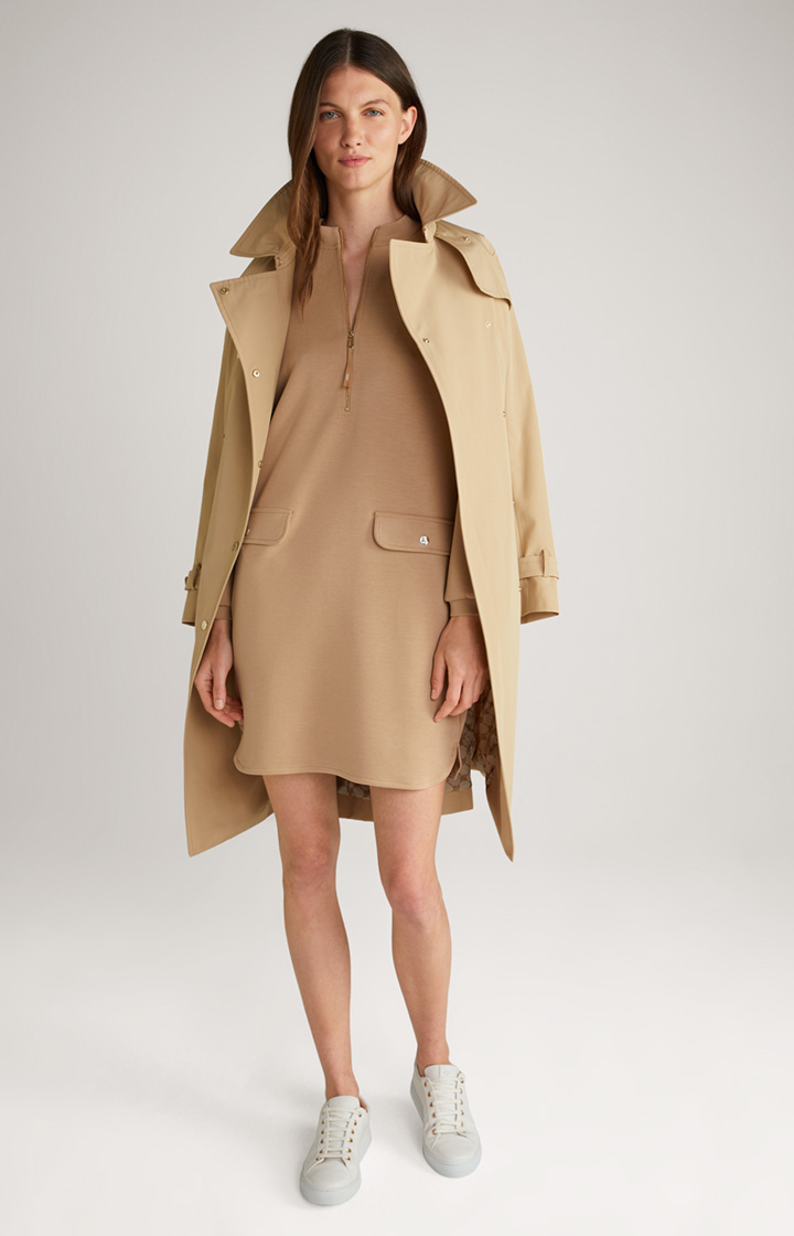 Soft Scuba-Sweat-Kleid in Beige