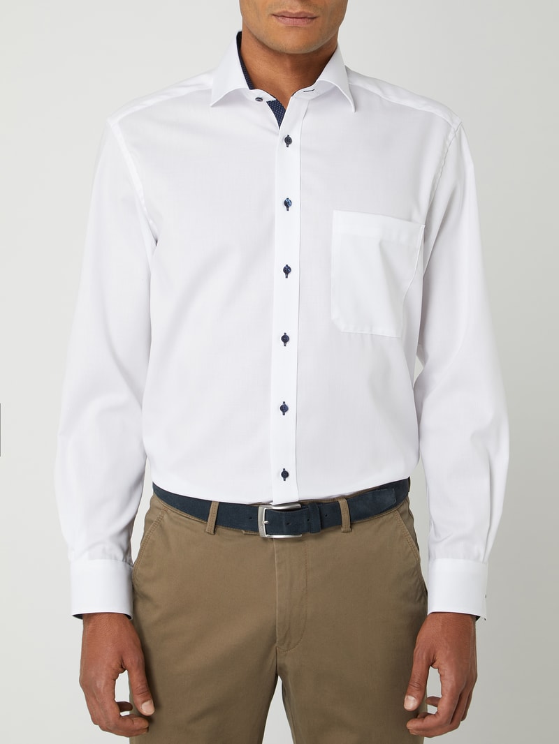 Comfort Fit Business-Hemd aus Oxford in weiß