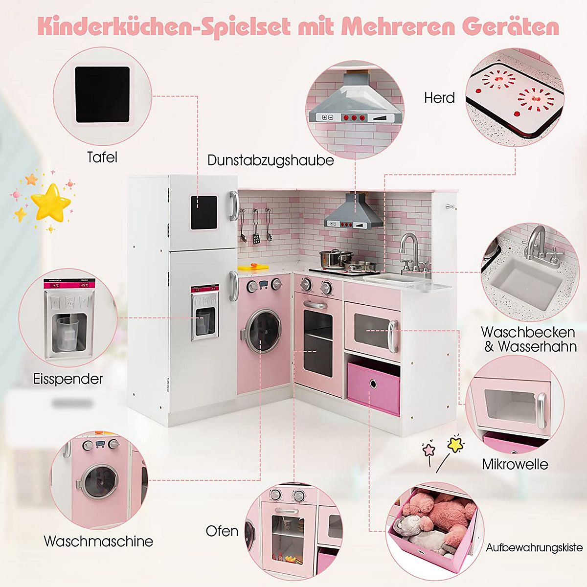 Spielküche mit Sound & Licht inkl. Schürze & Spielzubehör