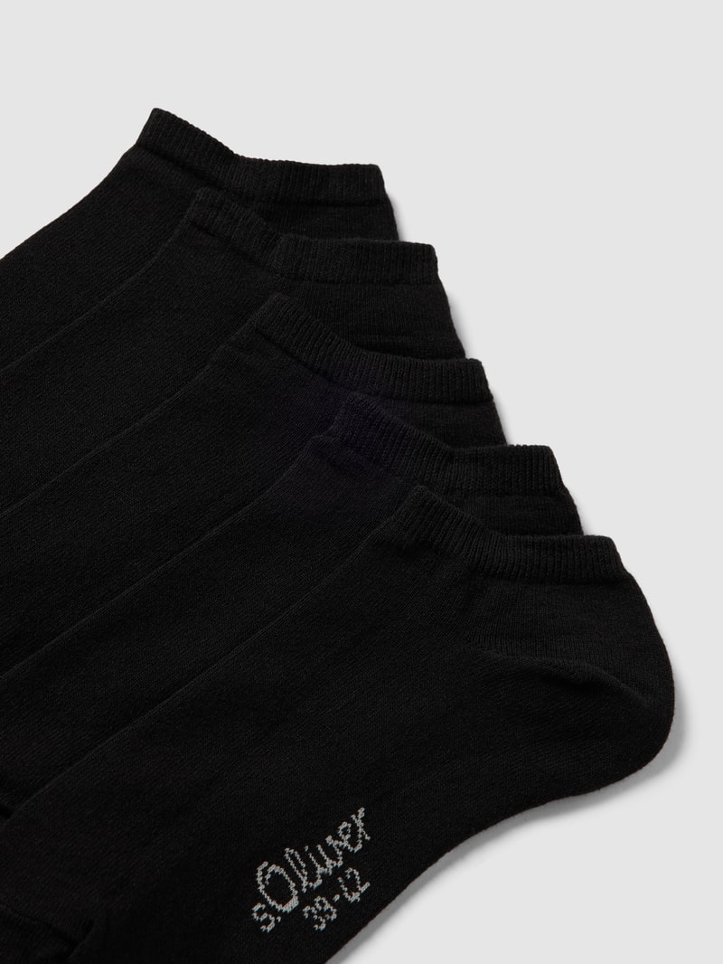 Sneakersocken mit Stretch-Anteil im 5er-Pack in schwarz