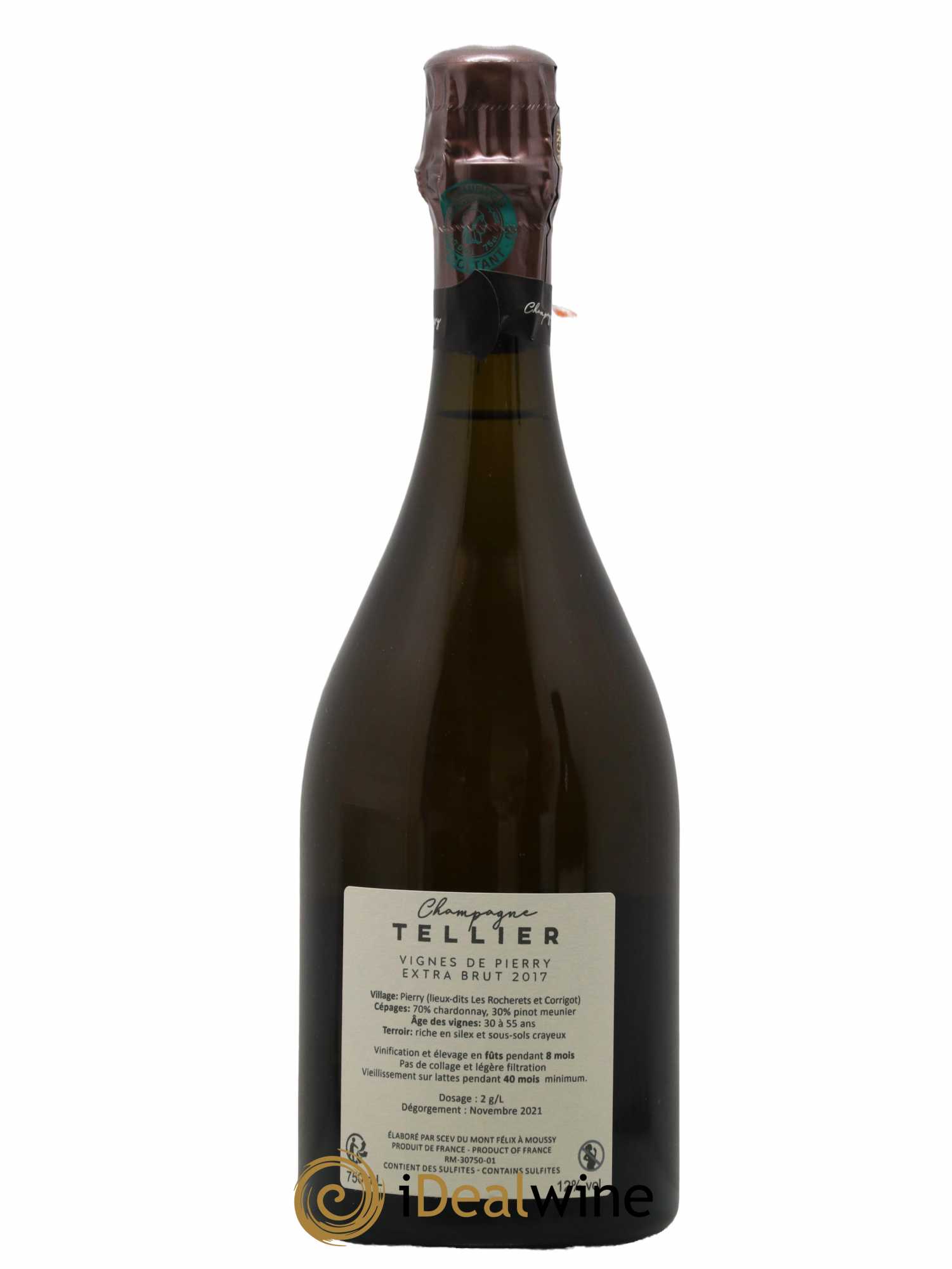 Vignes de Pierry Premier Cru Extra-Brut Tellier  2017 - Lot de 1 Bouteille