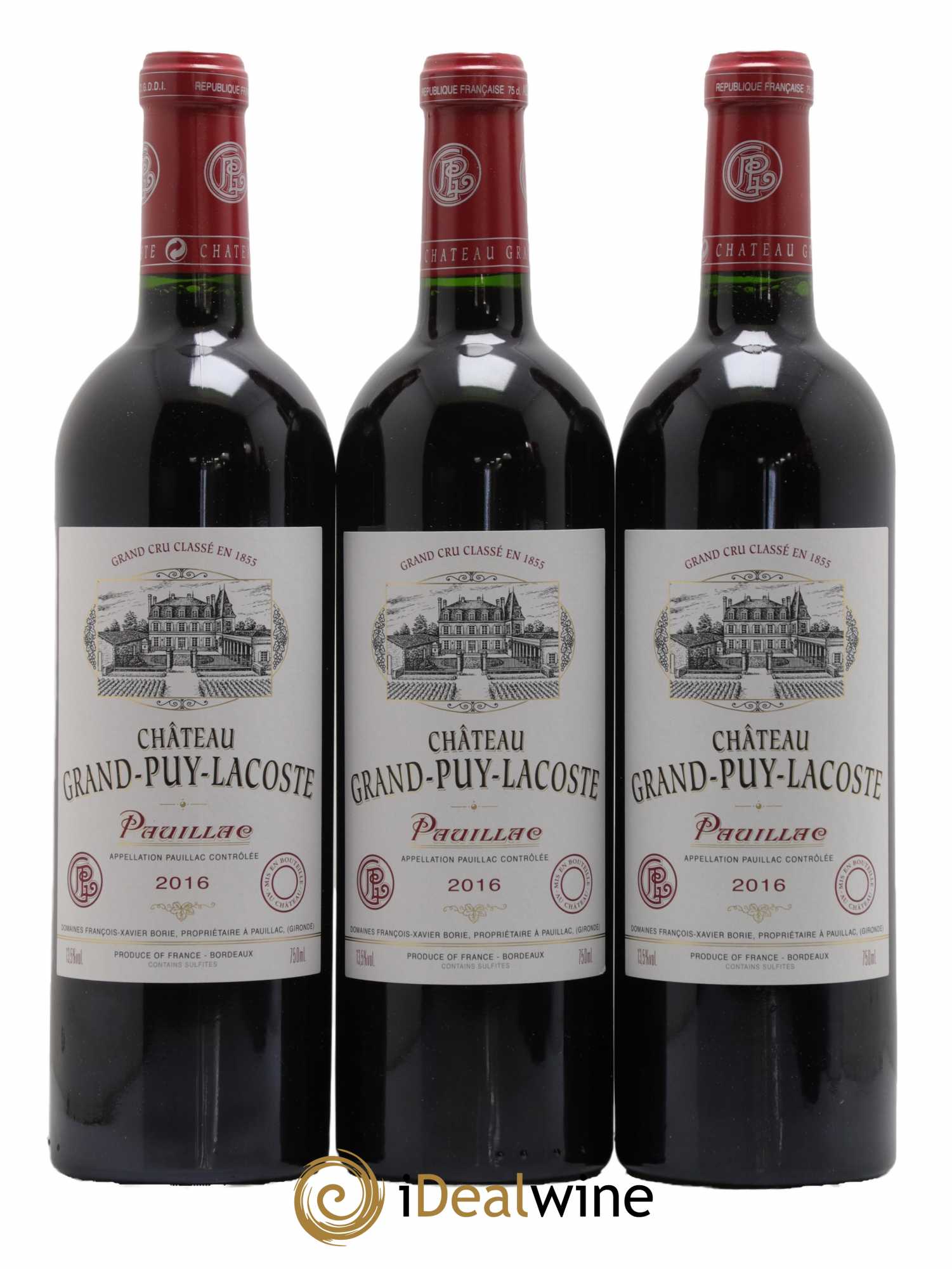Château Grand Puy Lacoste 5ème Grand Cru Classé  2016 - Lot de 6 Bouteilles