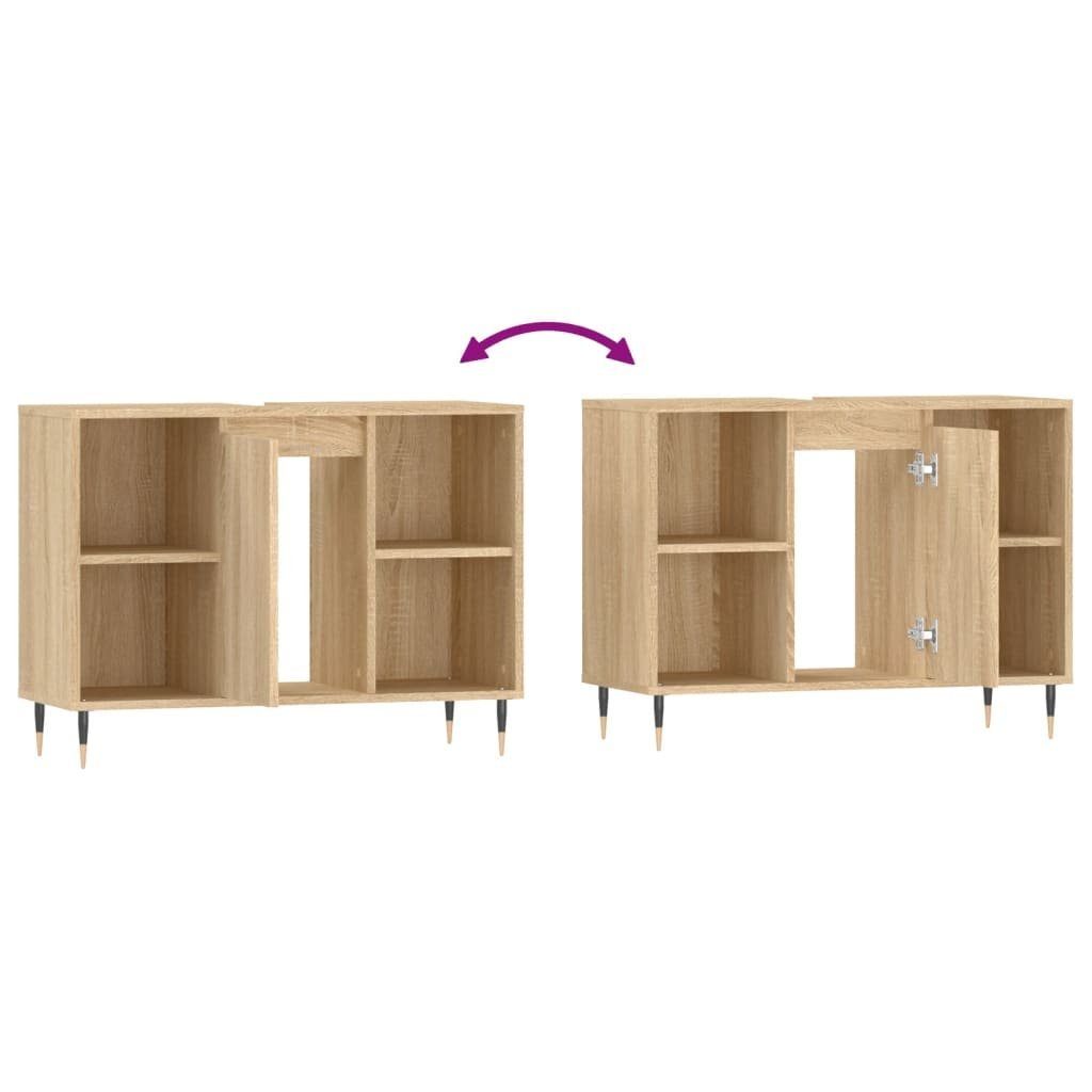 vidaXL Badezimmerspiegelschrank Badschrank Sonoma-Eiche 80x33x60 cm Holzwerkstoff (1-St)