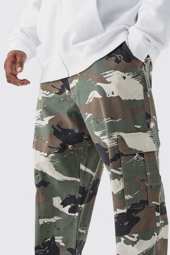 Plus lockere Camouflage Cargo-Hose