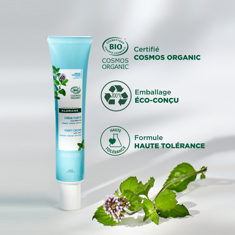 Klorane Menthe Aquatique - Crème pureté visage B io Soin visage