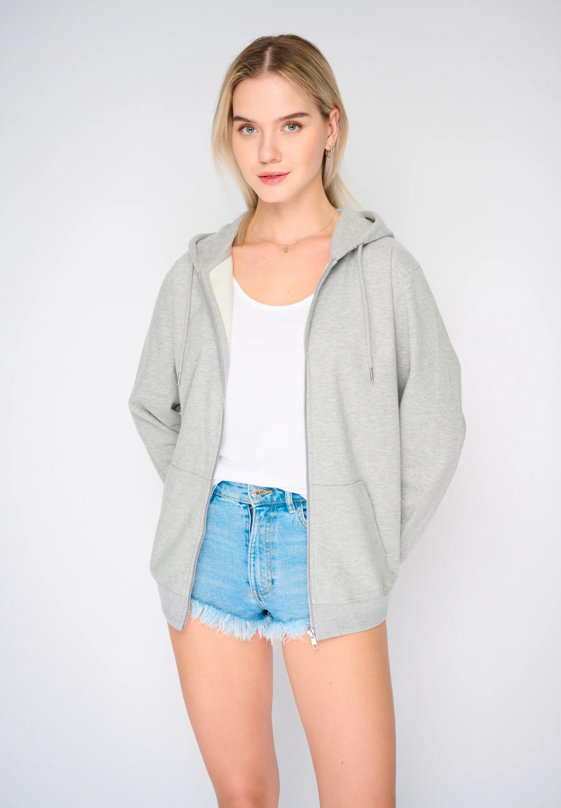 Mira Paris Sudadera con cremallera y bordado en la espalda de alfileres unisex