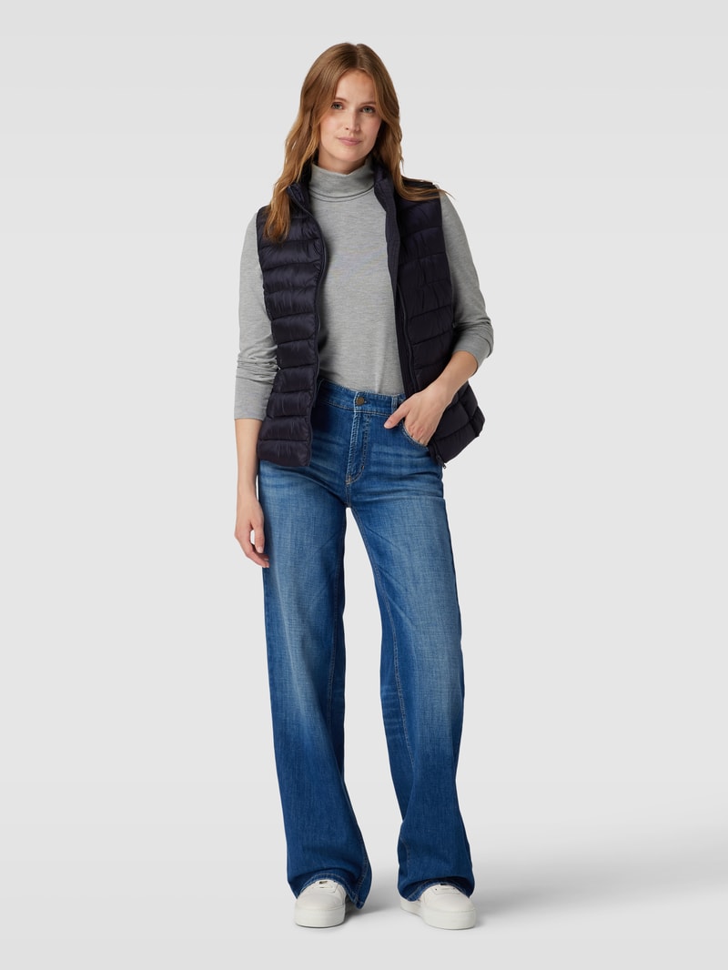 Longsleeve mit Rollkragen in dunkelgrau meliert