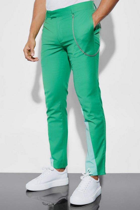 Skinny Colorblock Anzughose
