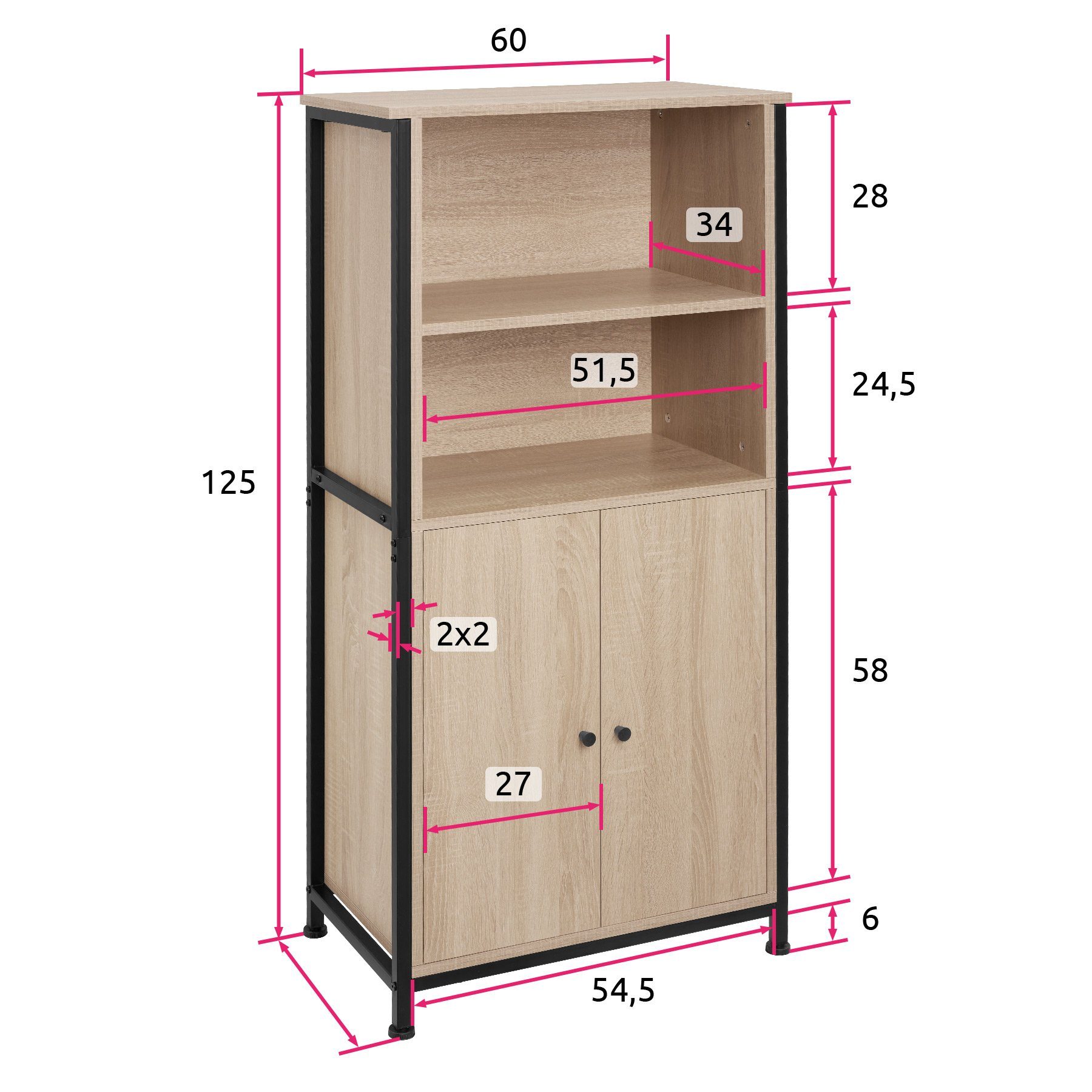 tectake Highboard Doncaster (Highboard, Montagematerial, Montageanleitung)