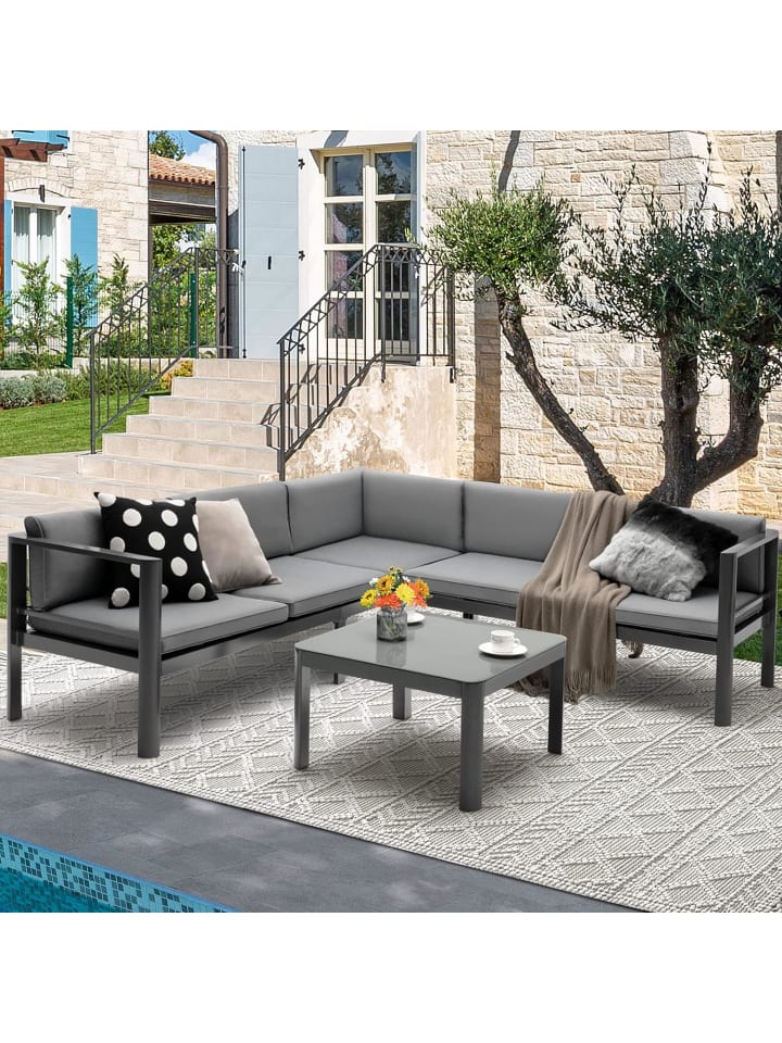 COSTWAY Lounge-Set für 4-5 Personen in Grau günstig kaufen onesize