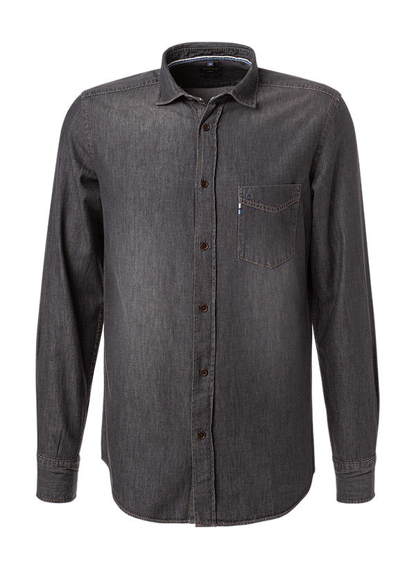 OLYMP, Jeanshemd, Regular Fit, Baumwolle, dunkelgrau