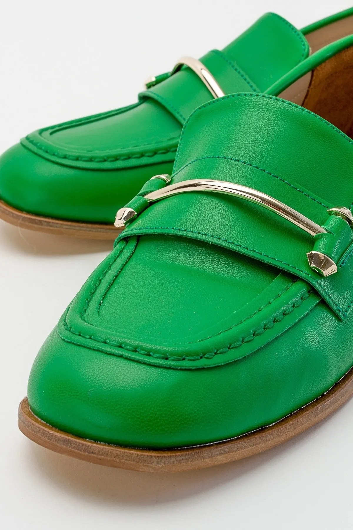 LuviShoes  Solen Green Damen-Loafer-Schuhe