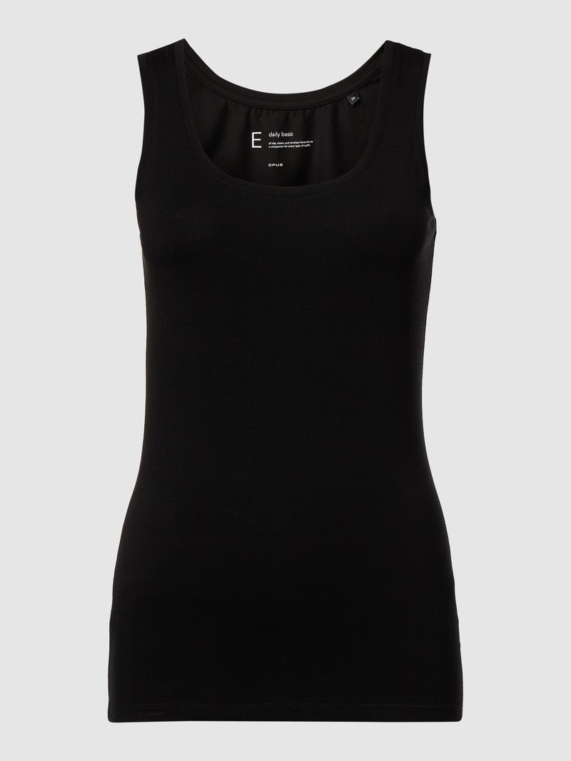 Tanktop aus Baumwoll-Elasthan-Mix in schwarz