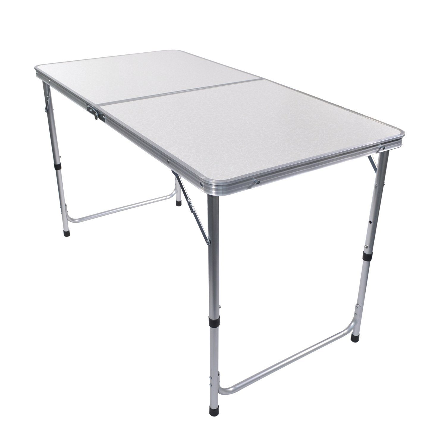 TroniTechnik Klapptisch Klapptisch Campingtisch, Klappbarer Mehrzwecktisch (in Weiß aus Aluminium, für Terrasse, höhenverstellbar bis 70cm), Wetterfest und trag für Garten, Camping, Balkon