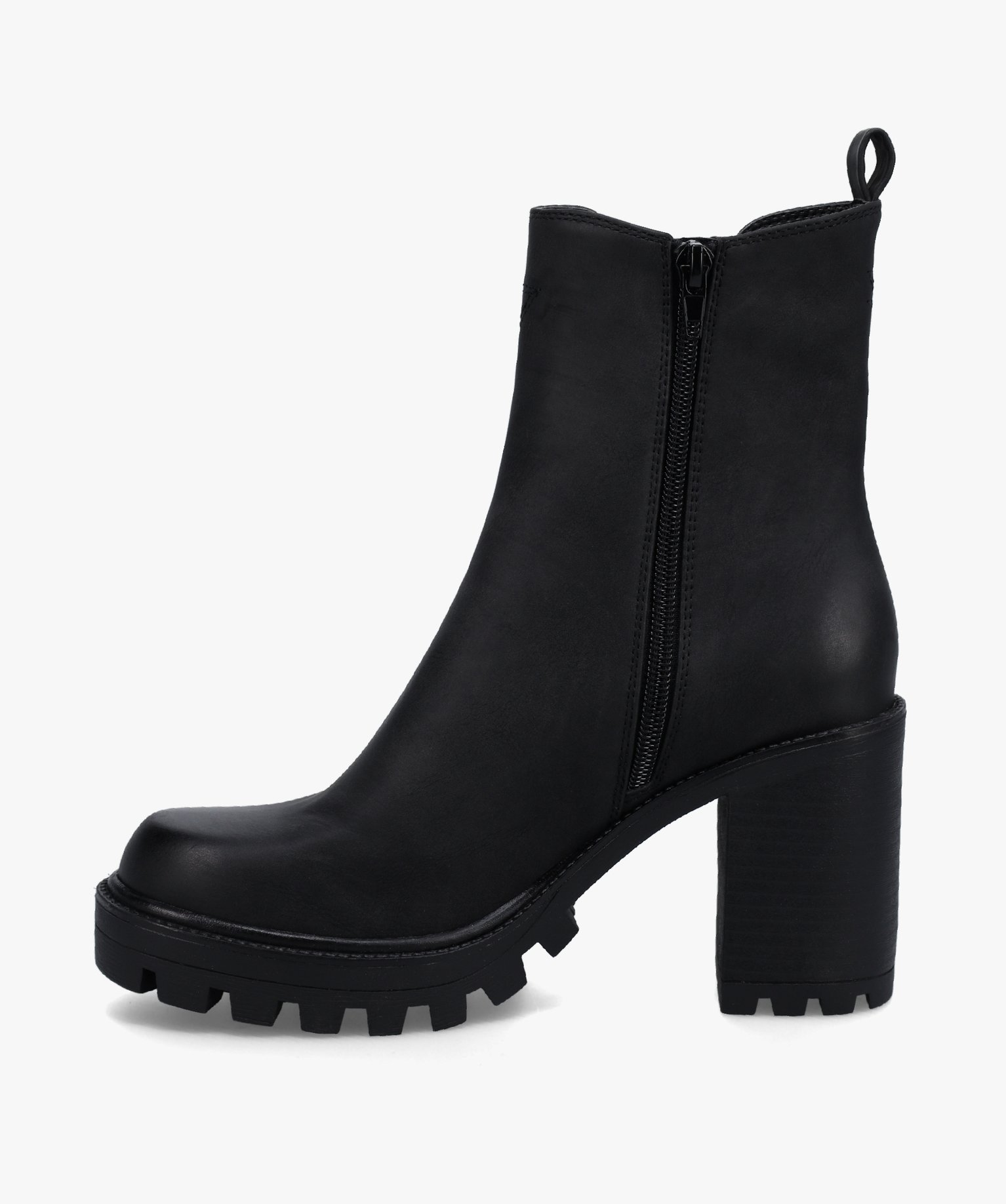 Boots femme Chelsea à talon et semelle crantée noir | GEMO