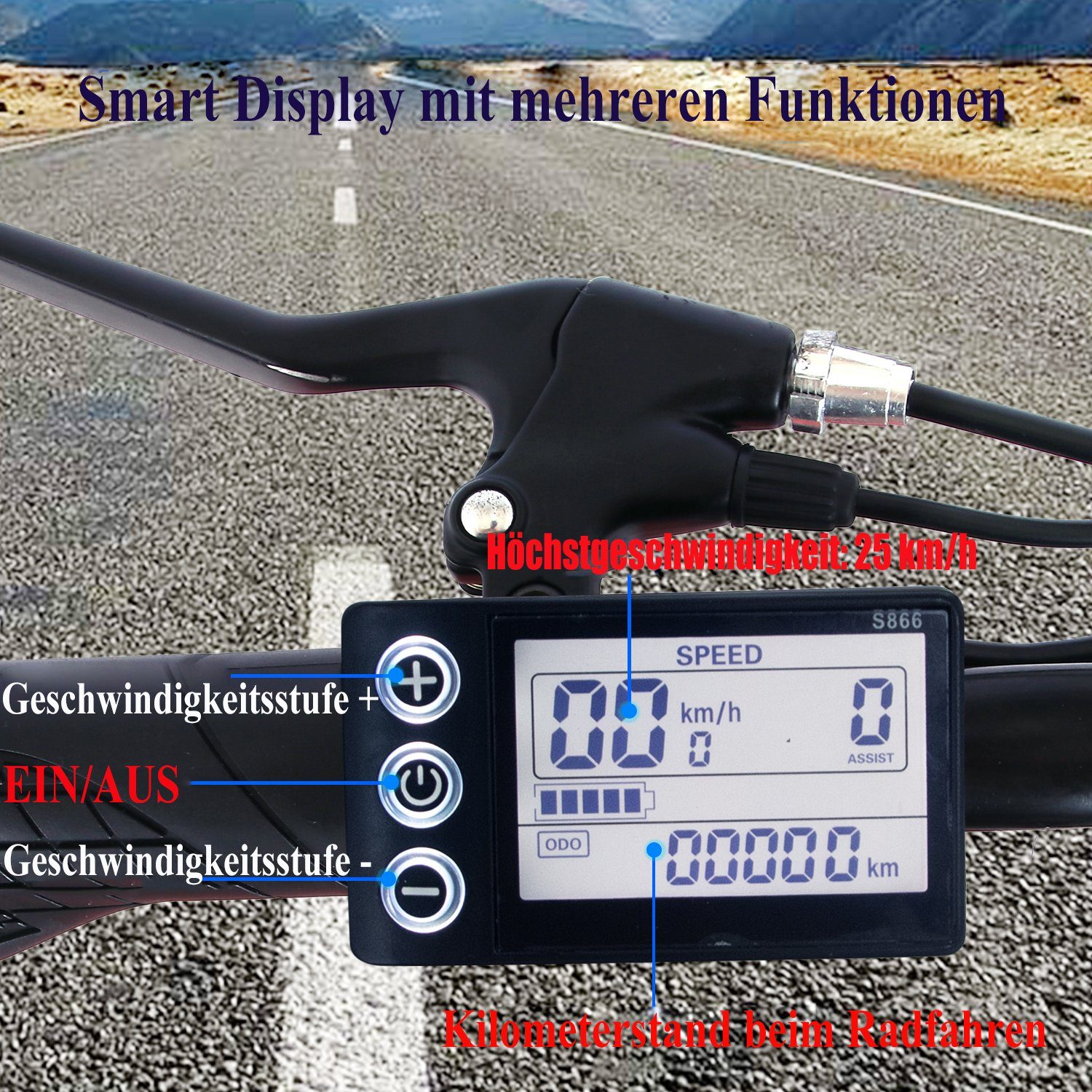 Fangqi E-Bike E-Bike 26 Zoll Elektrofahrrad,Citybike,Pedelec, 36V/14,4Ah akku,25KM/H, 250W Heckmotor, (spar-set,E-Mountainbike, E-Dirtbike, MTB(Optionaler Gashebel: Nach dem Einbau des Gashebels kann ein rein elektrischer Modus erreicht werden, Fahrm
