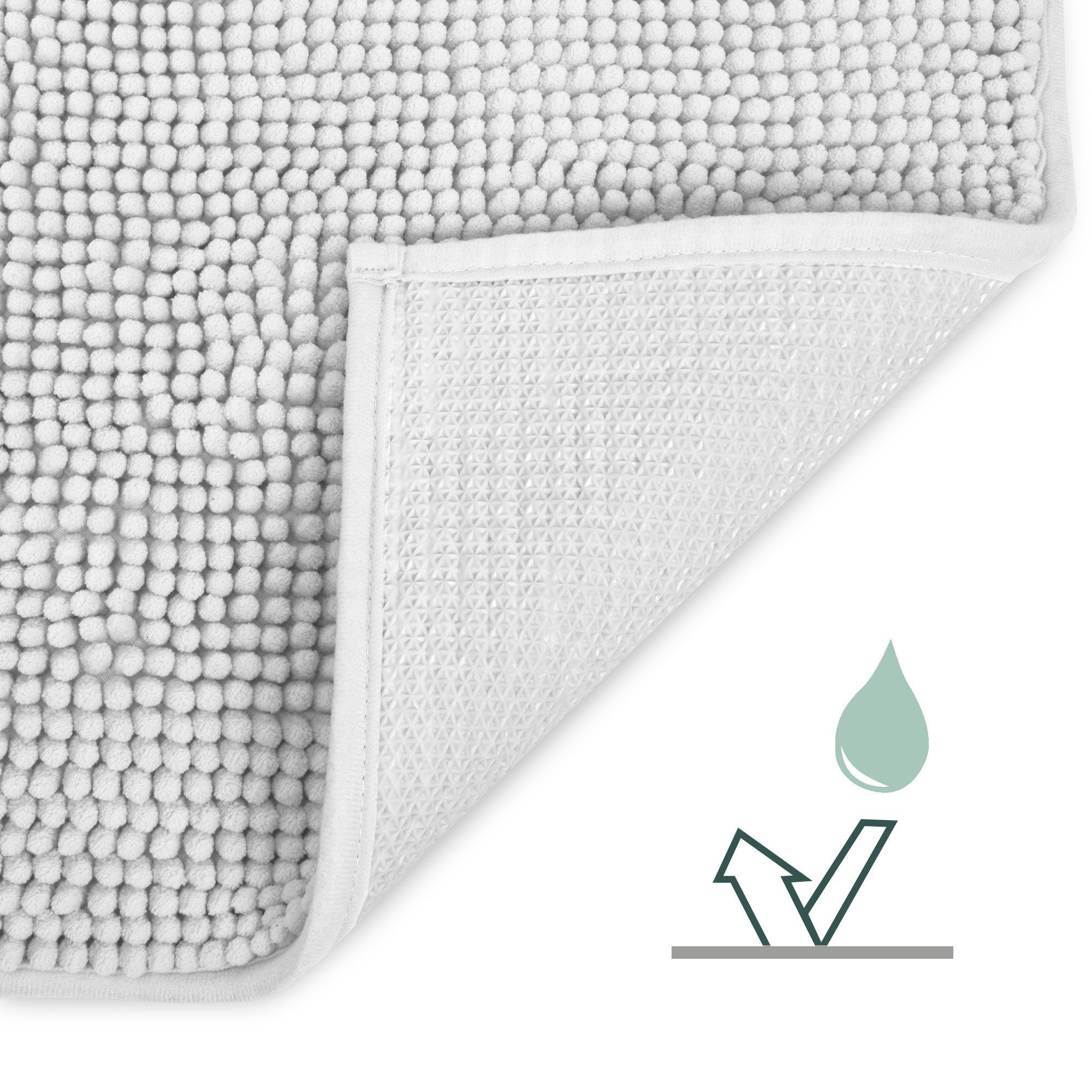 Badematte BeauMare WR Beautissu, 100% Polyester, rechteckig, ruschfester Badezimmerteppich 120x70cm