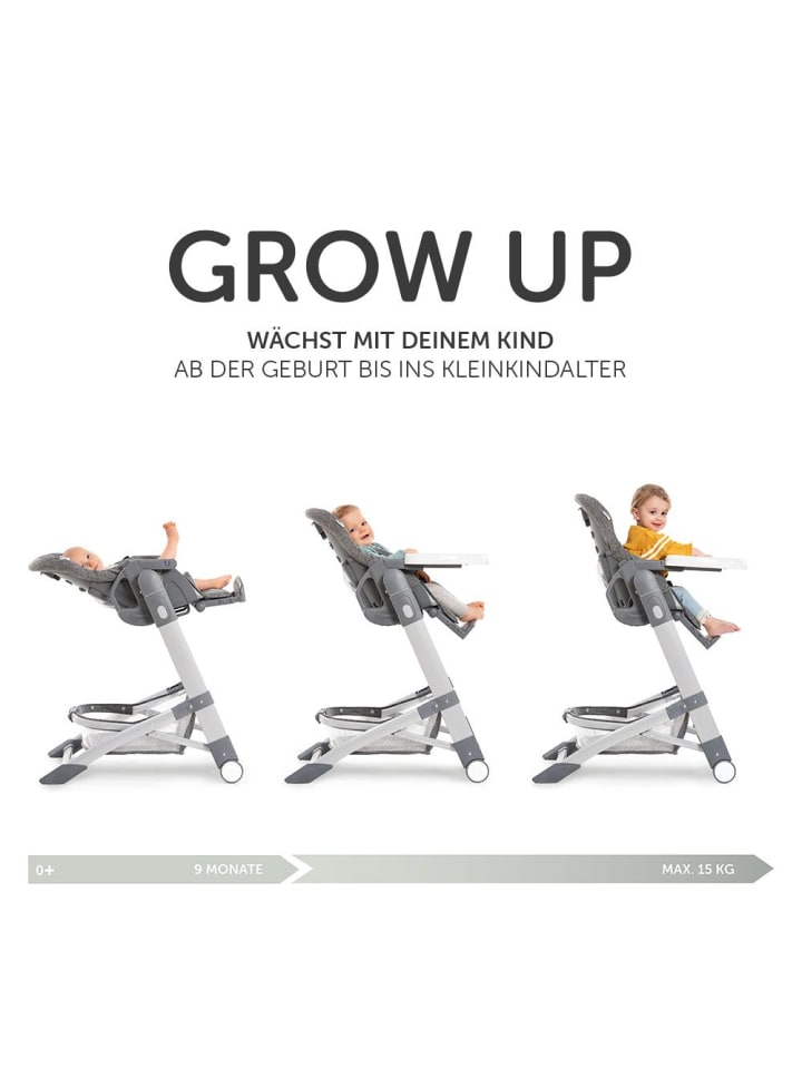 Hauck Hochstuhl & Babyliege ab Geburt - Grow Up Newborn Set in schwarz,grau günstig kaufen onesize