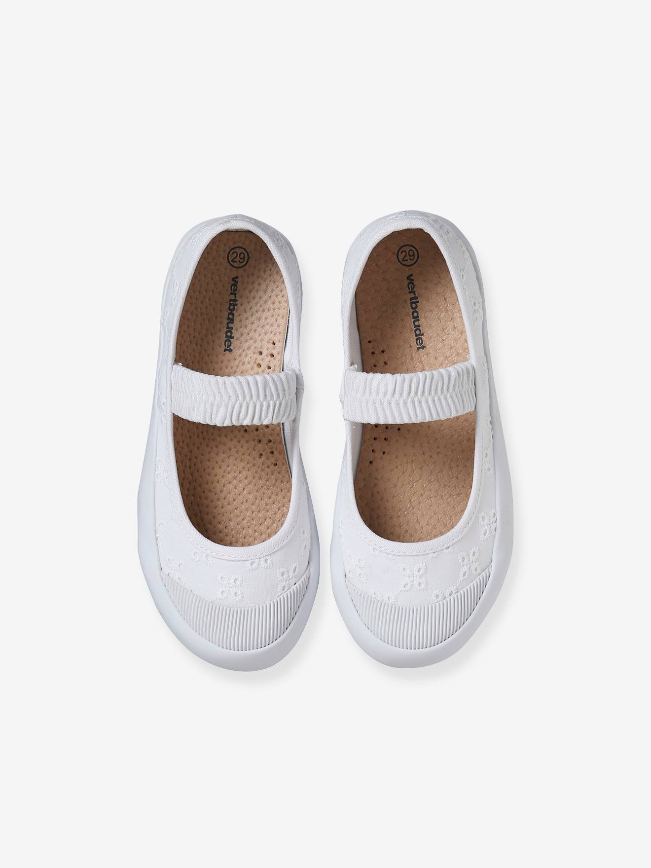 Ballerines en toile fille denim imprimé coeur